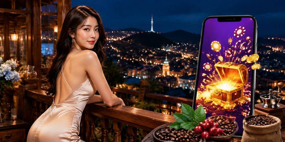 Người dùng tại Đà Lạt kiểm tra giải thưởng casino trực tuyến trên điện thoại trong quán cà phê