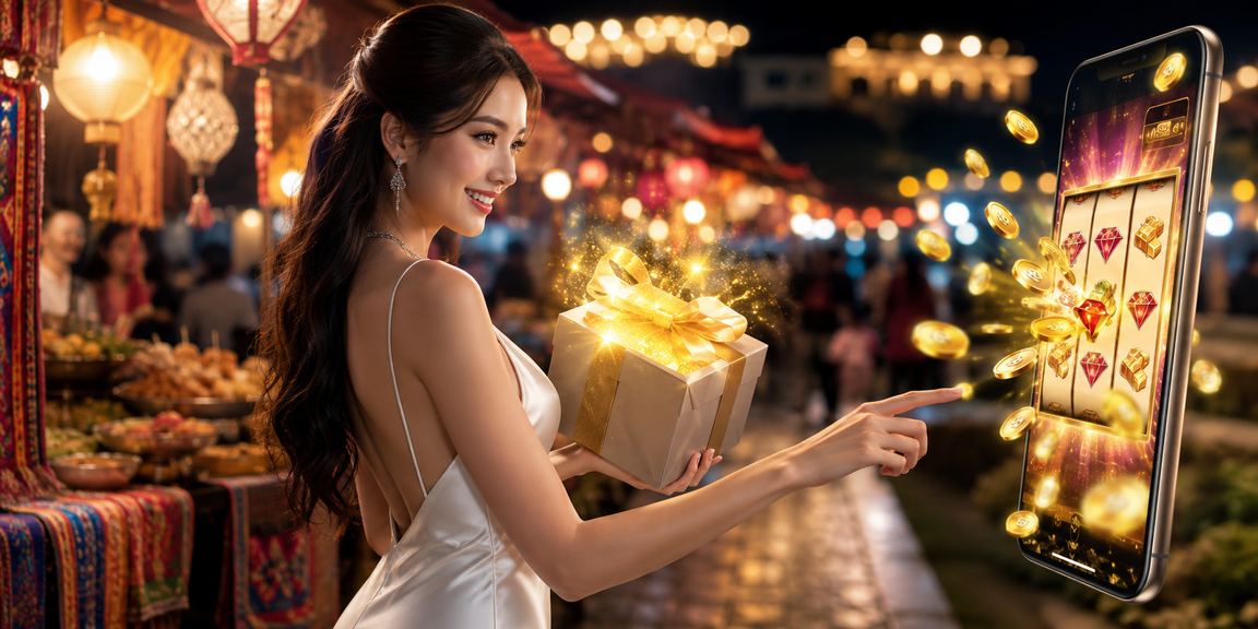 Người chơi tại Sa Pa tham gia game slot trực tuyến vào buổi tối tại chợ đêm